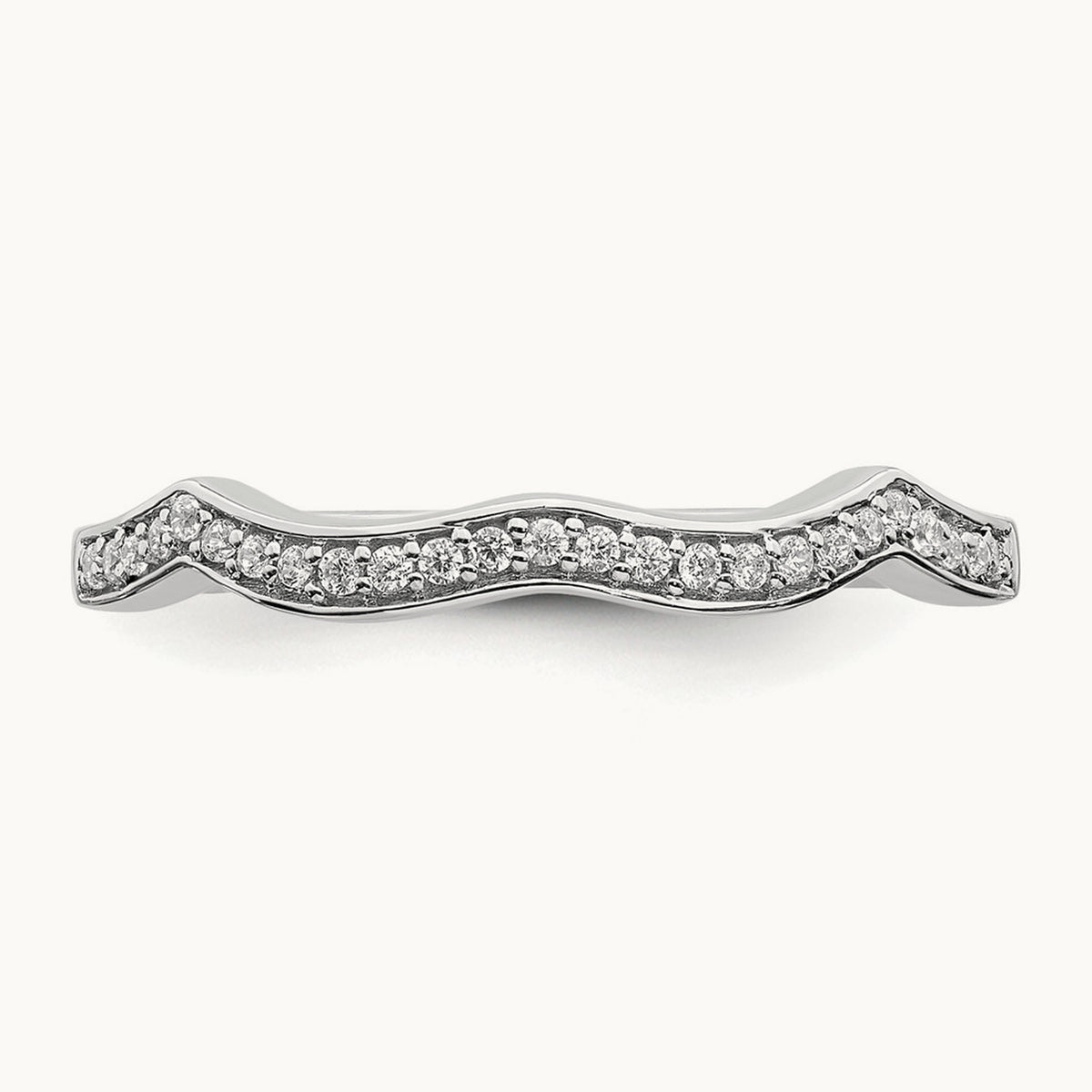Contoured Diamond Band, 14K White Gold