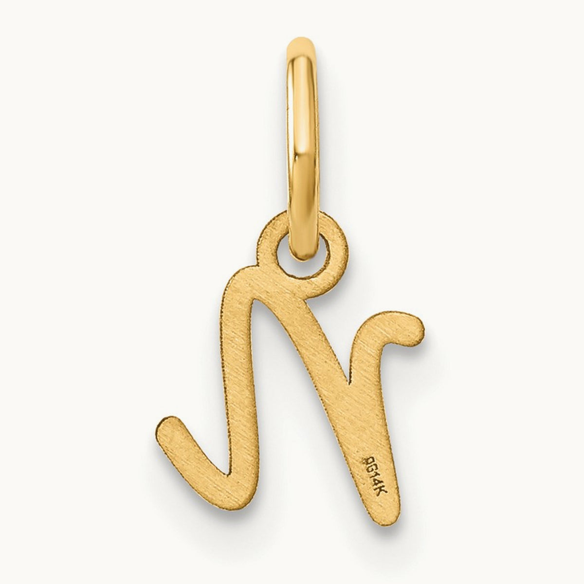 Upper case Initial Charm — 14K Yellow Gold, N