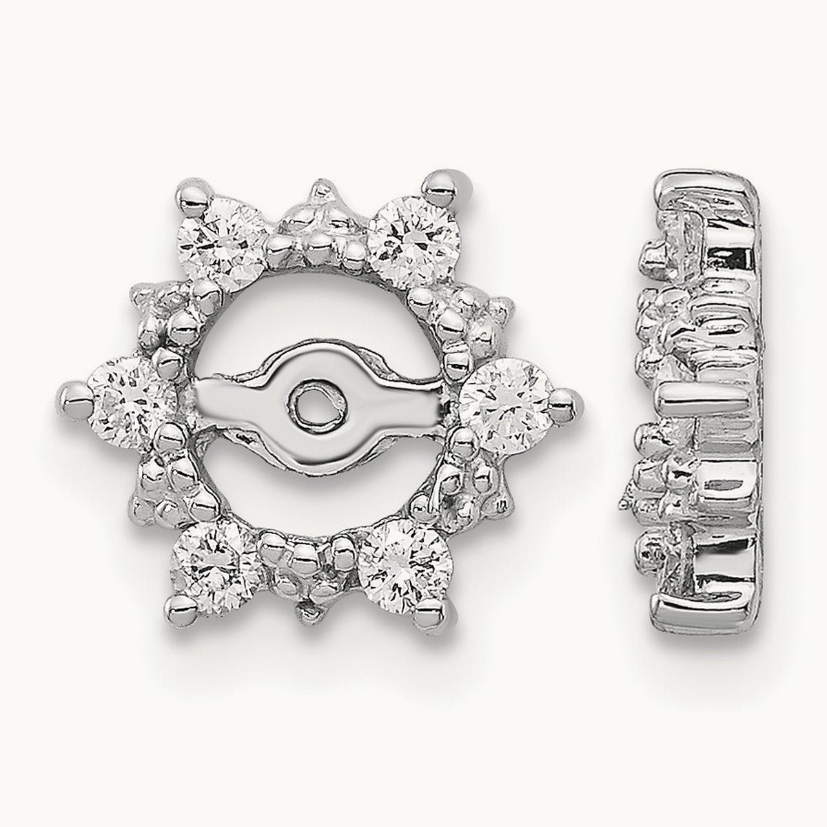 AA Fancy Diamond Earring Jackets, 14K White Gold