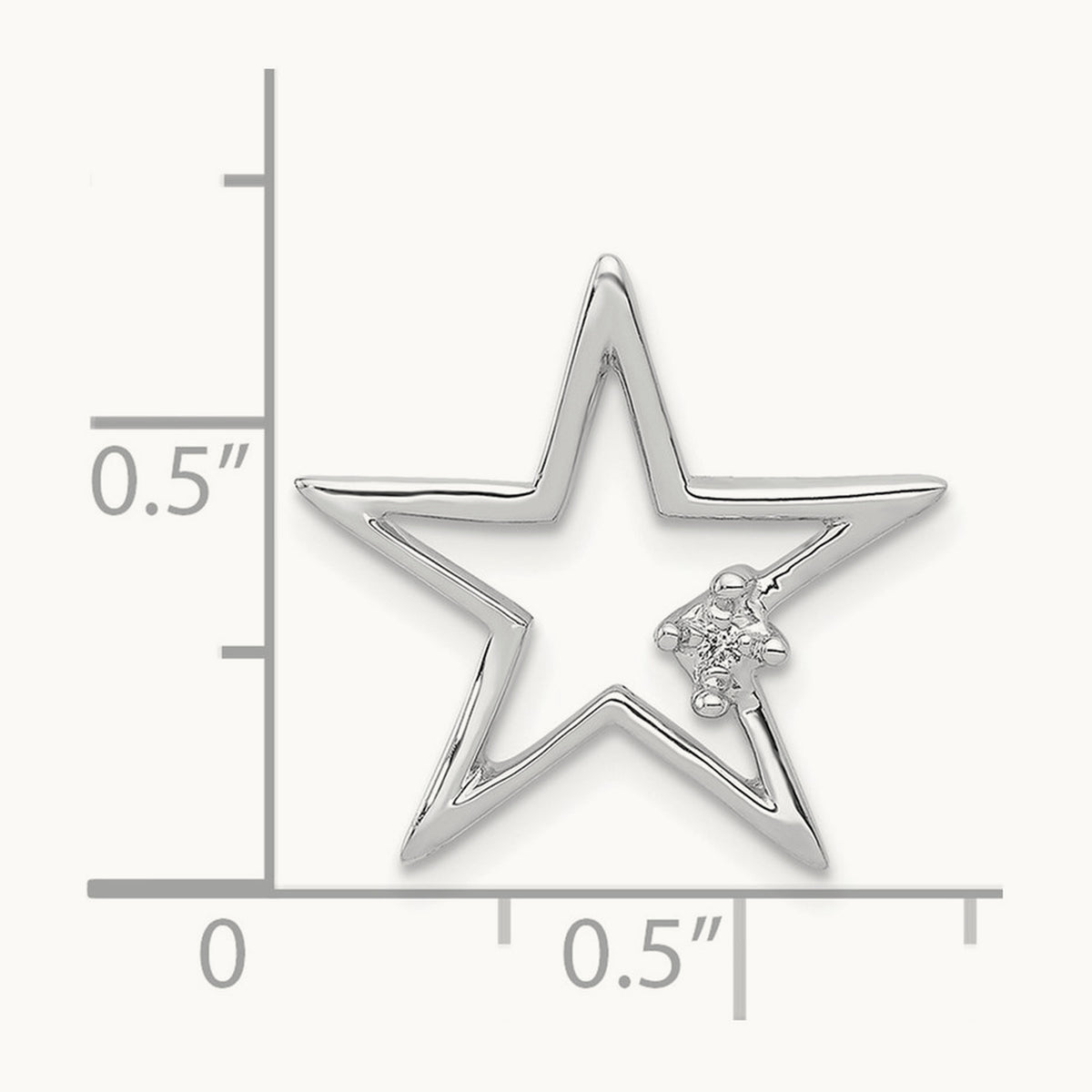 .01ct. Diamond Star Chain Slide, 14K White Gold