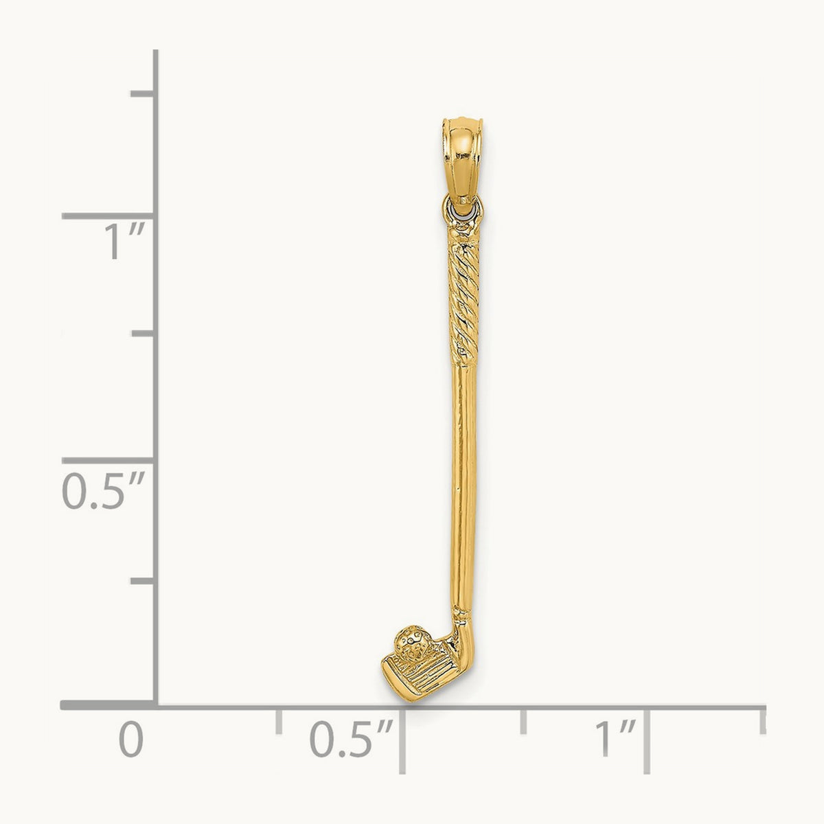 3-D Single Golf Club with Ball Charm, 14K