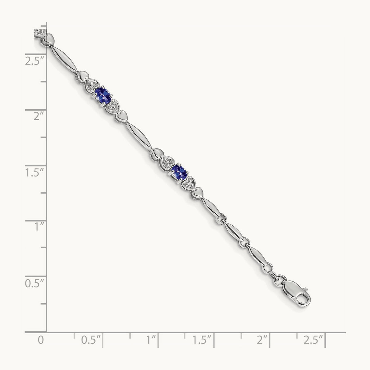Diamond and Tanzanite Bracelet — 14K White Gold