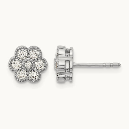 Floral Post Earrings, 0.50 ct tw Lab-Grown Diamond
