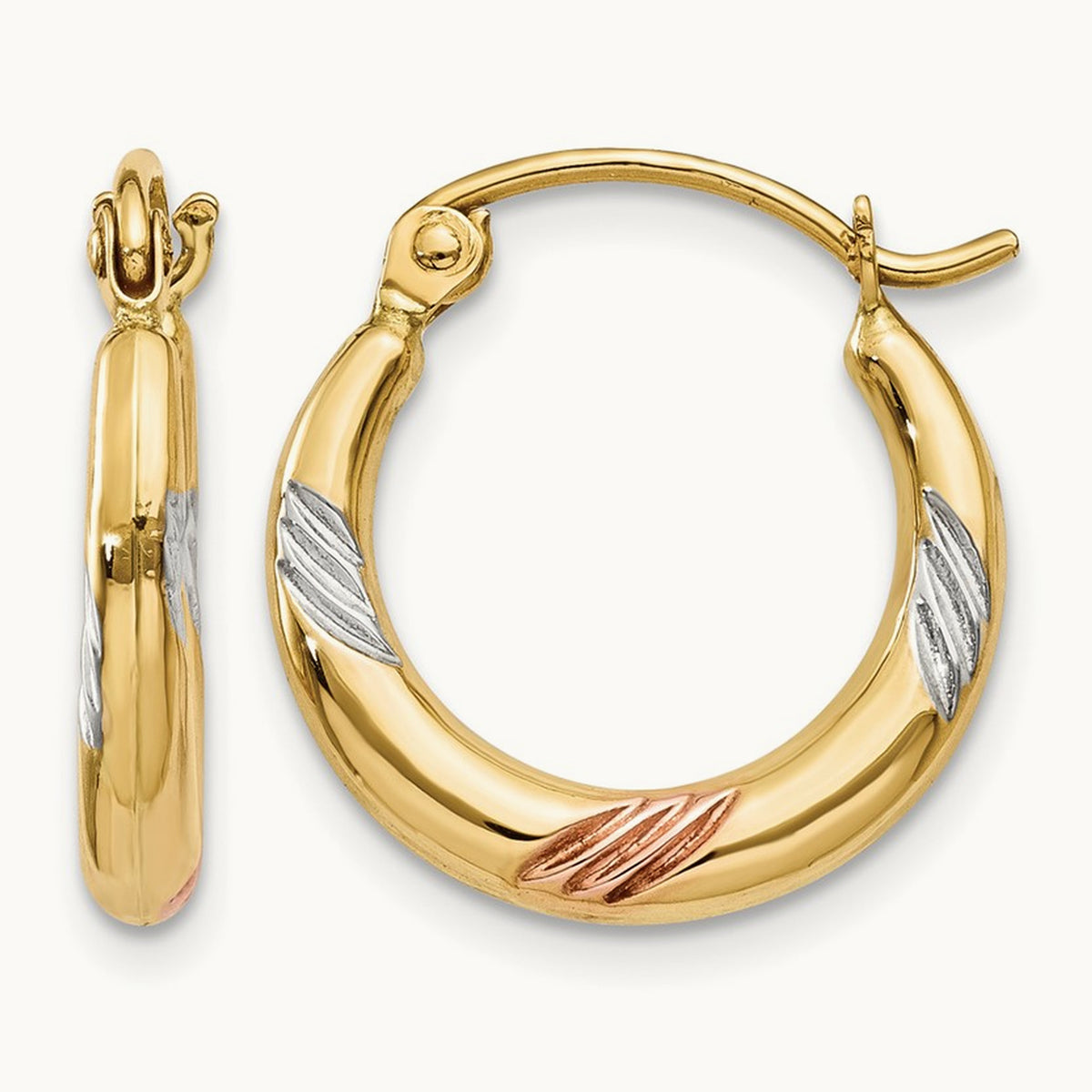 & & Polished & Textured Hoop Earrings — photo set