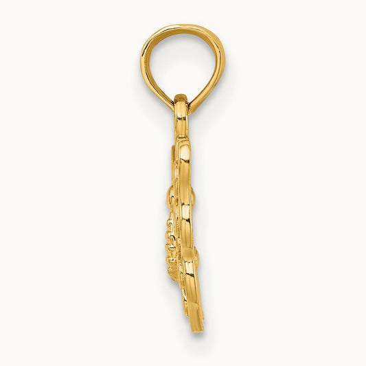 Cut-Out Small Butterfly Charm, 14K