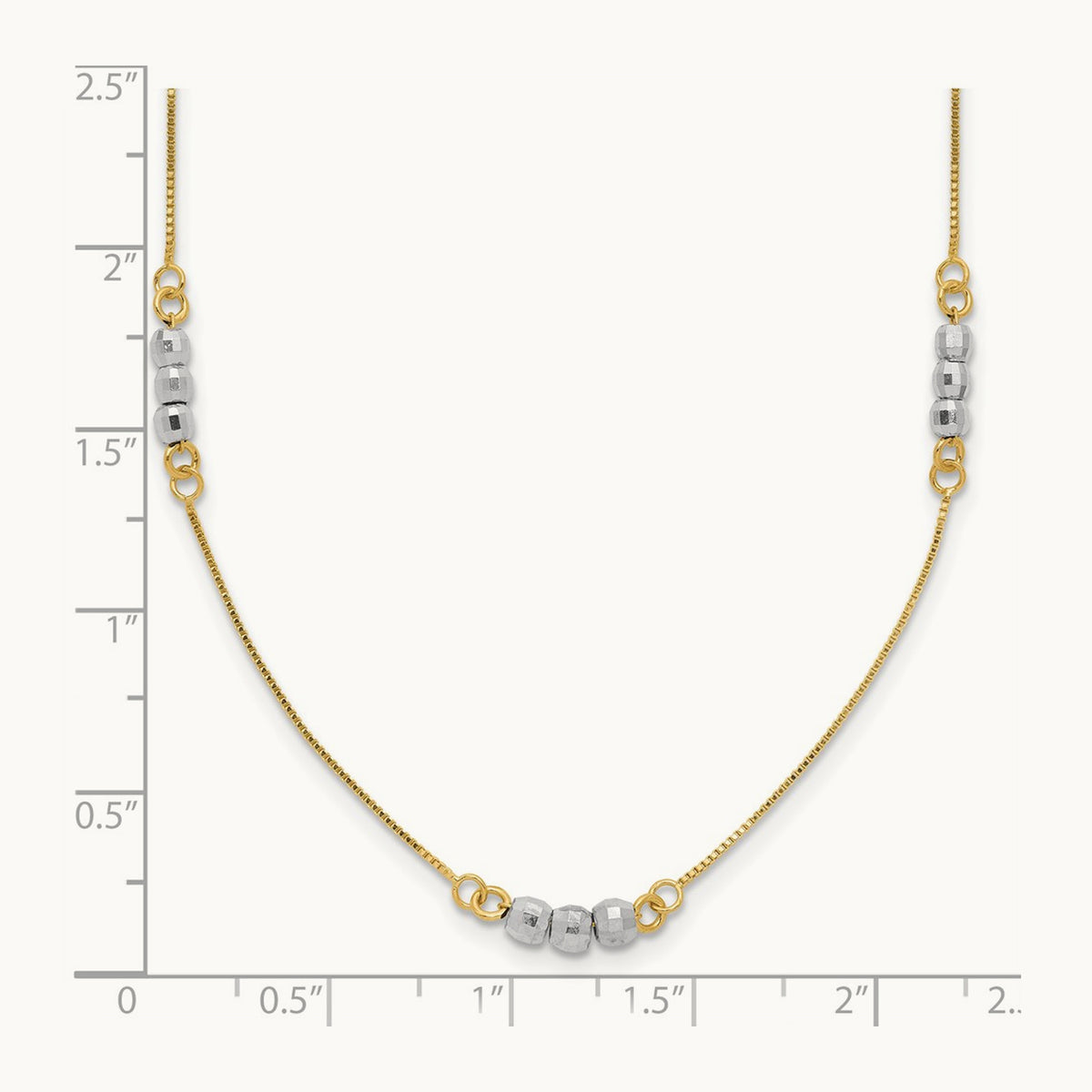 Mirror Beaded Necklace, 14K Two-tone