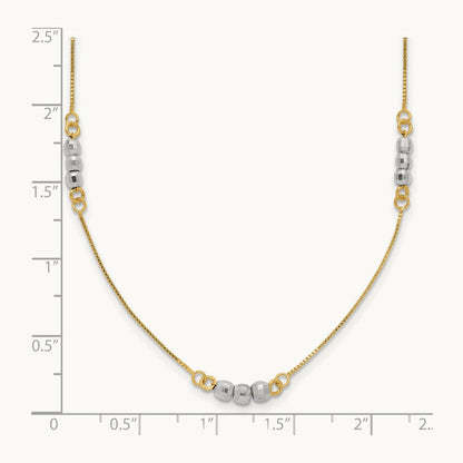 Mirror Beaded Necklace, 14K Two-tone