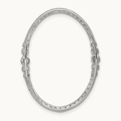 Diamond Oval Chain Slide Pendant, 14K White Gold