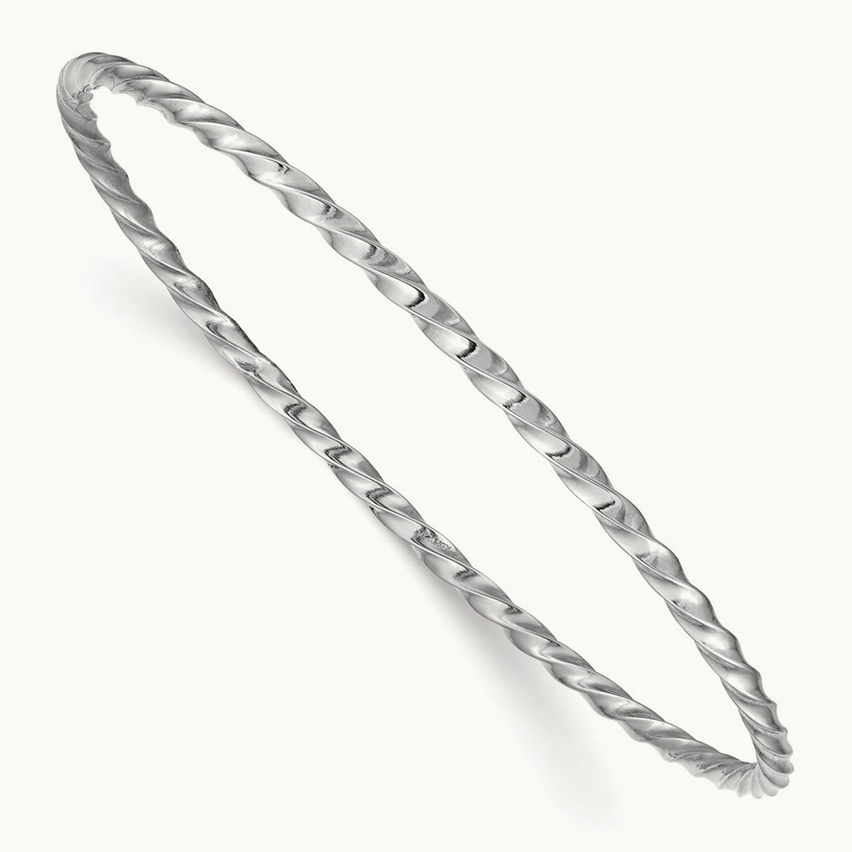 Twisted Slip-on Bangle — 14K White Gold