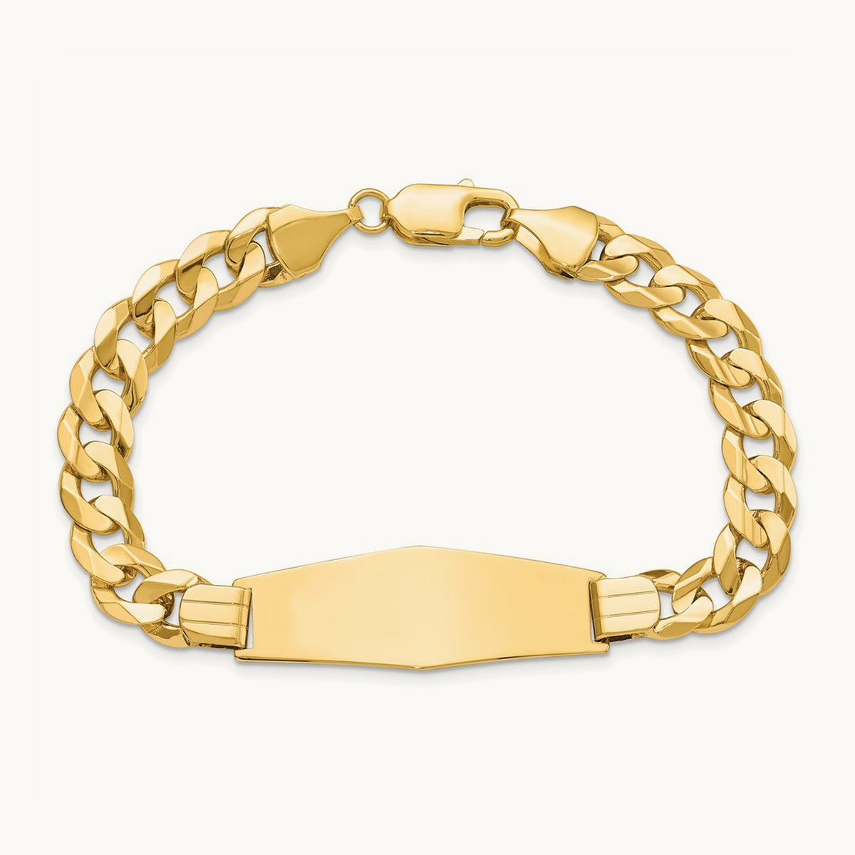 Curb Soft Diamond Shape ID Bracelet, 14K