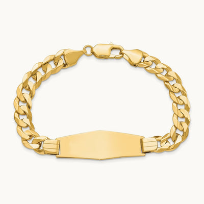 Curb Soft Diamond Shape ID Bracelet, 14K
