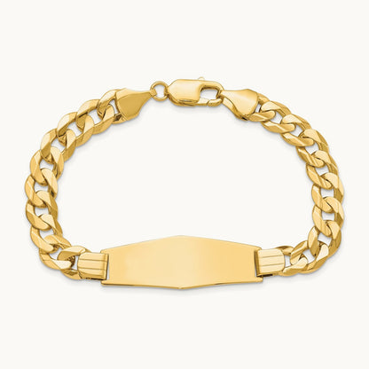 Curb Soft Diamond Shape ID Bracelet, 14K