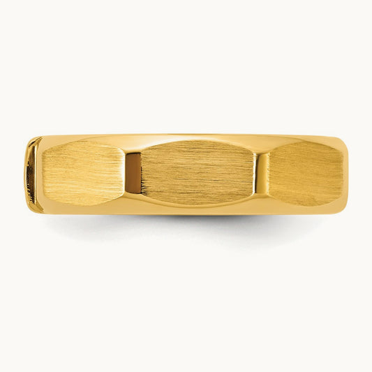 IB Goodman Mens Satin Complete .03ct Diamond Ring, 14K Yellow Gold