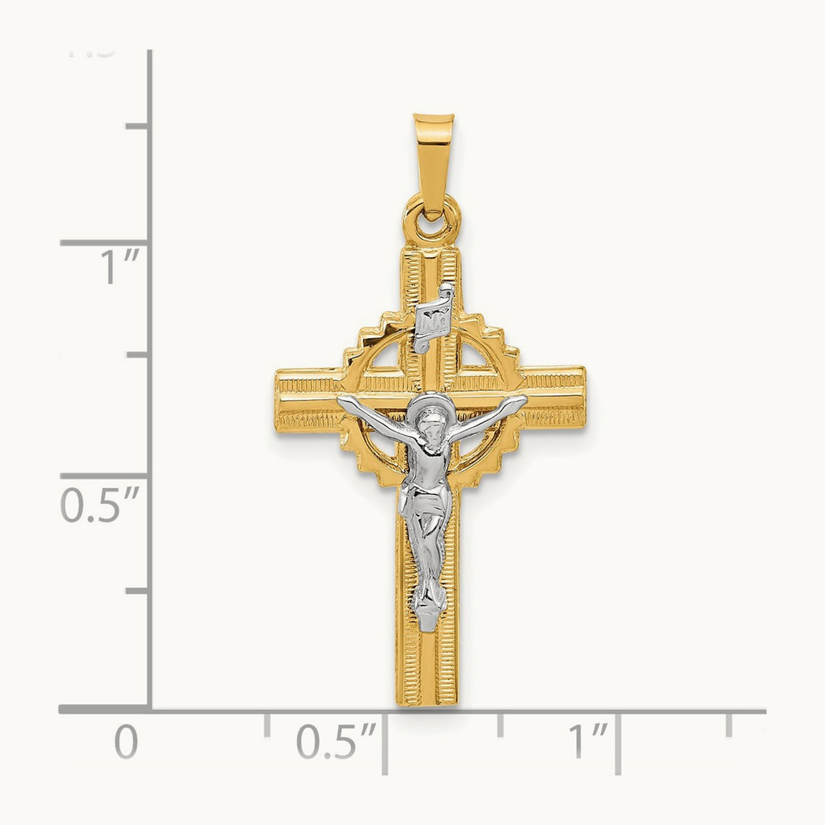 Hollow INRI Crucifix Pendent — 31.5mm