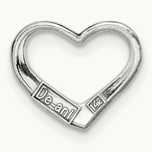 2-D Floating Heart Charm — 14K White Gold