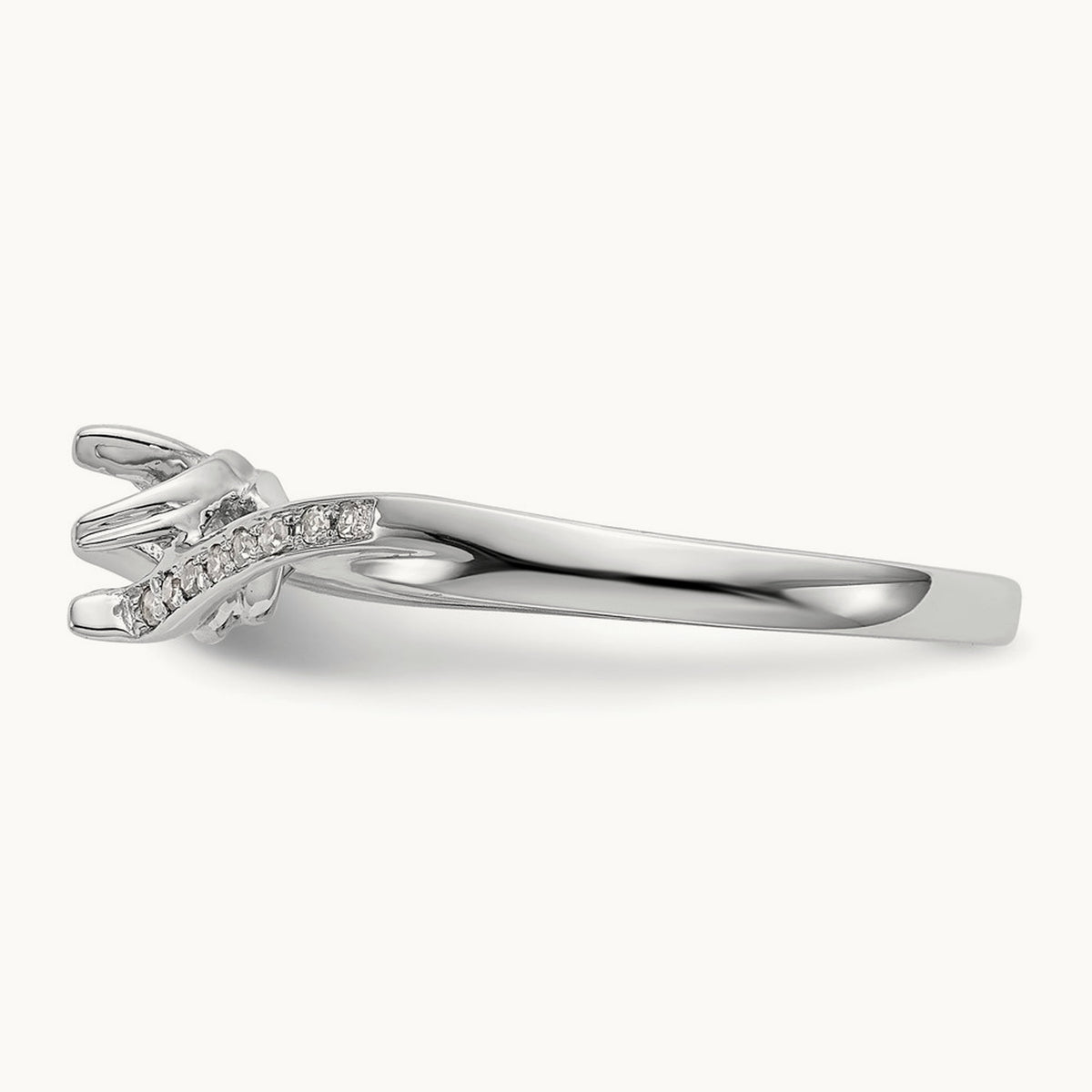 First Promise Diamond Semi-Mount Promise/Engagement Ring, 14K White Gold