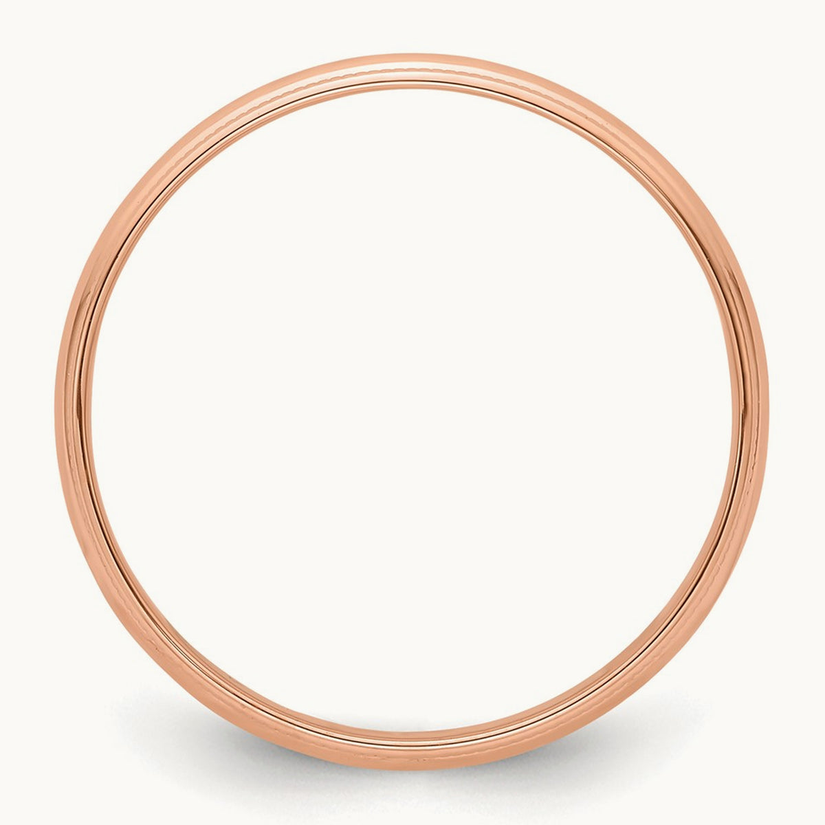 Lightweight Milgrain Half Round Band — 14K Rose Gold, 4mm