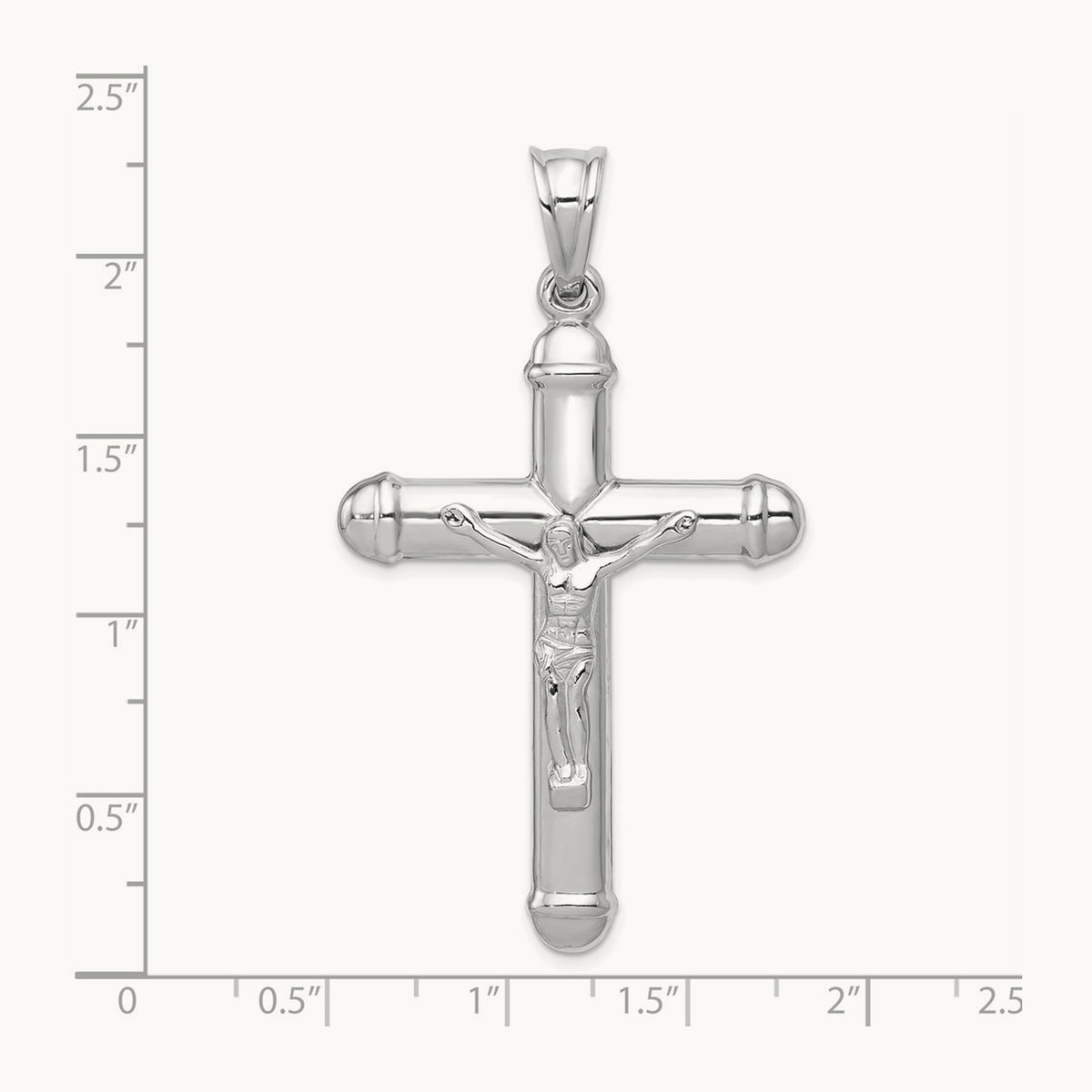 Reversible Crucifix Pendant — 14K White Gold, 56mm