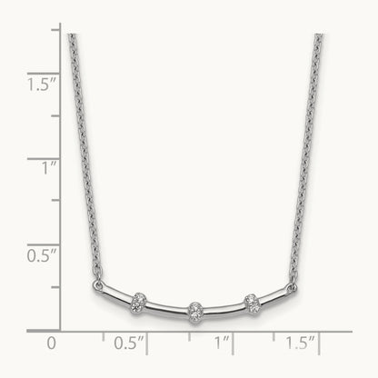 Polished Diamond Bar Necklace, 14K White Gold