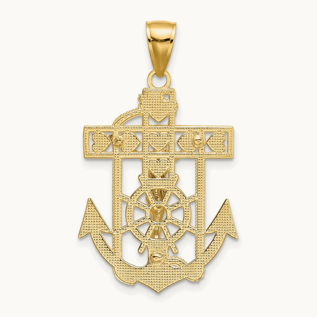 Mariner's Crucifix Pendant — 14K Two-Tone Gold, 39mm
