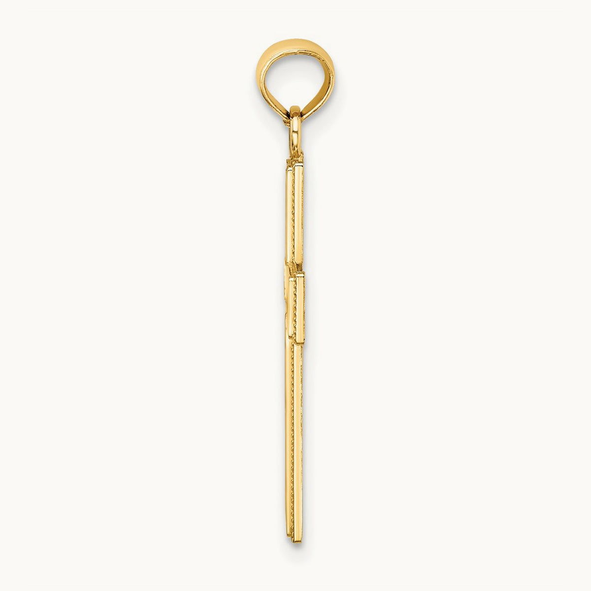 Filigree Beaded Outline Cross Charm, 14K
