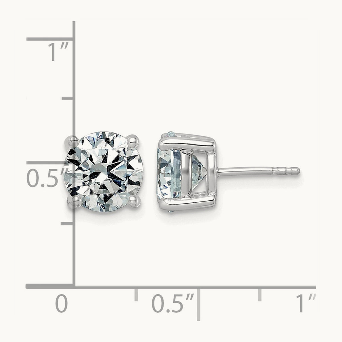 Round Lightweight Earrings, 0.25-6.00 ct tw Lab-Grown Diamond — 5 ct, 14K White Gold