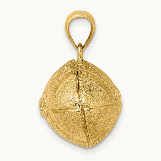 3-D Football Horizontal Pendant, 14K