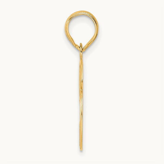 Polished Etched Number 26 Pendant, 14K