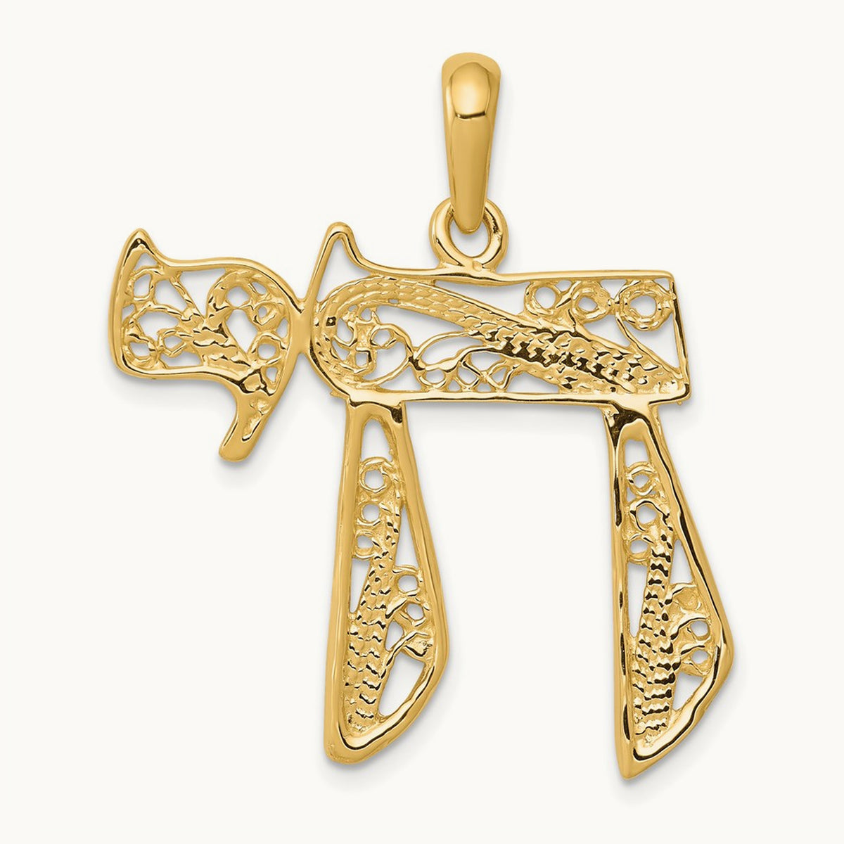 Filigree Chai Pendant — 32mm