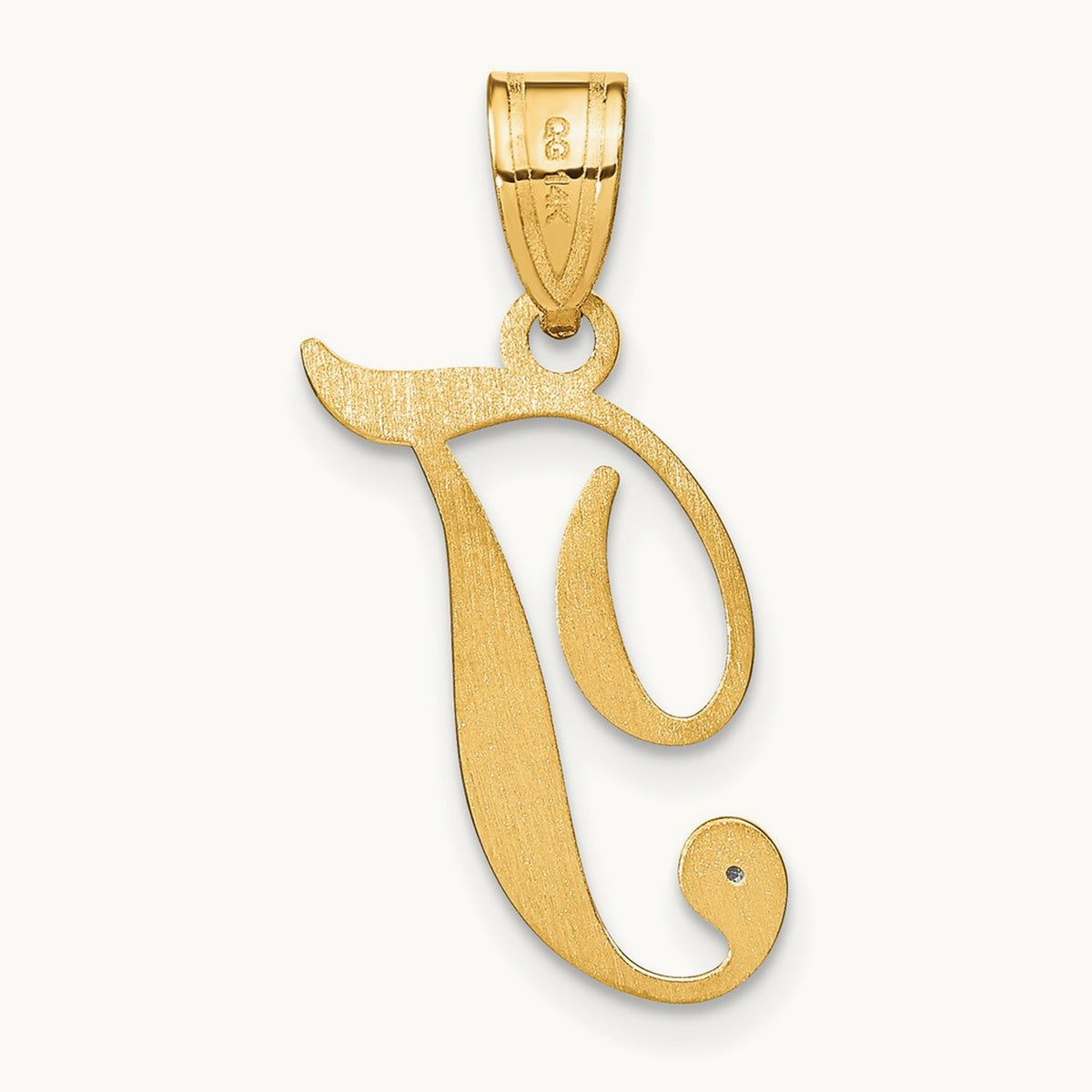 Script Initial Pendant with Diamond — T