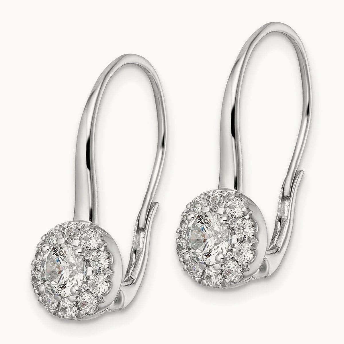 Drop Leverback Earrings, 0.75-1.50 ct tw Lab-Grown Diamond — 1 1/2 ct, 14K White Gold