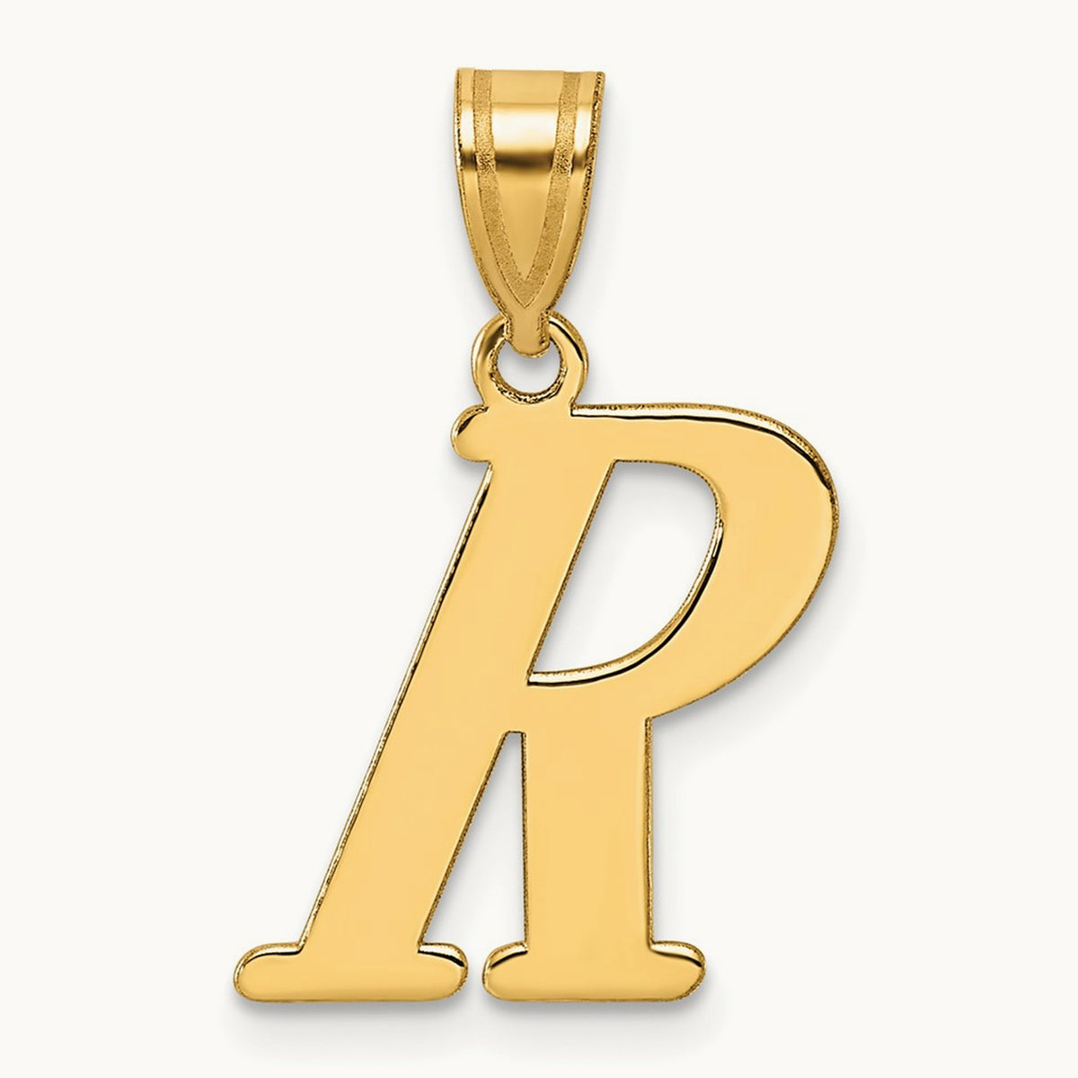 Polished Initial Pendant — R