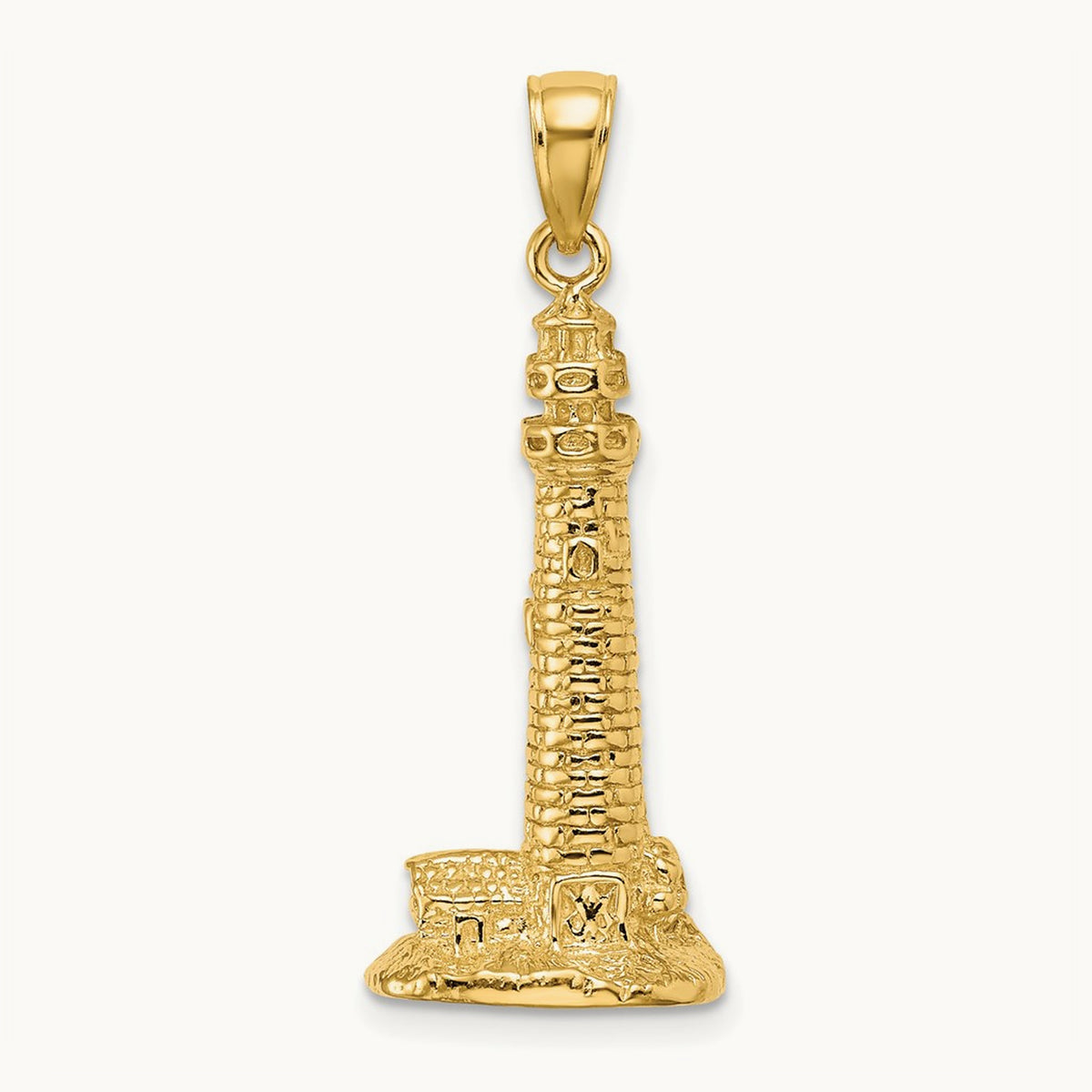3D Cape May Lighthouse Charm, 14K