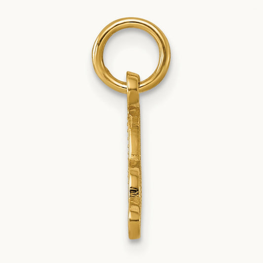 Script Initial Charm, 14K Yellow Gold