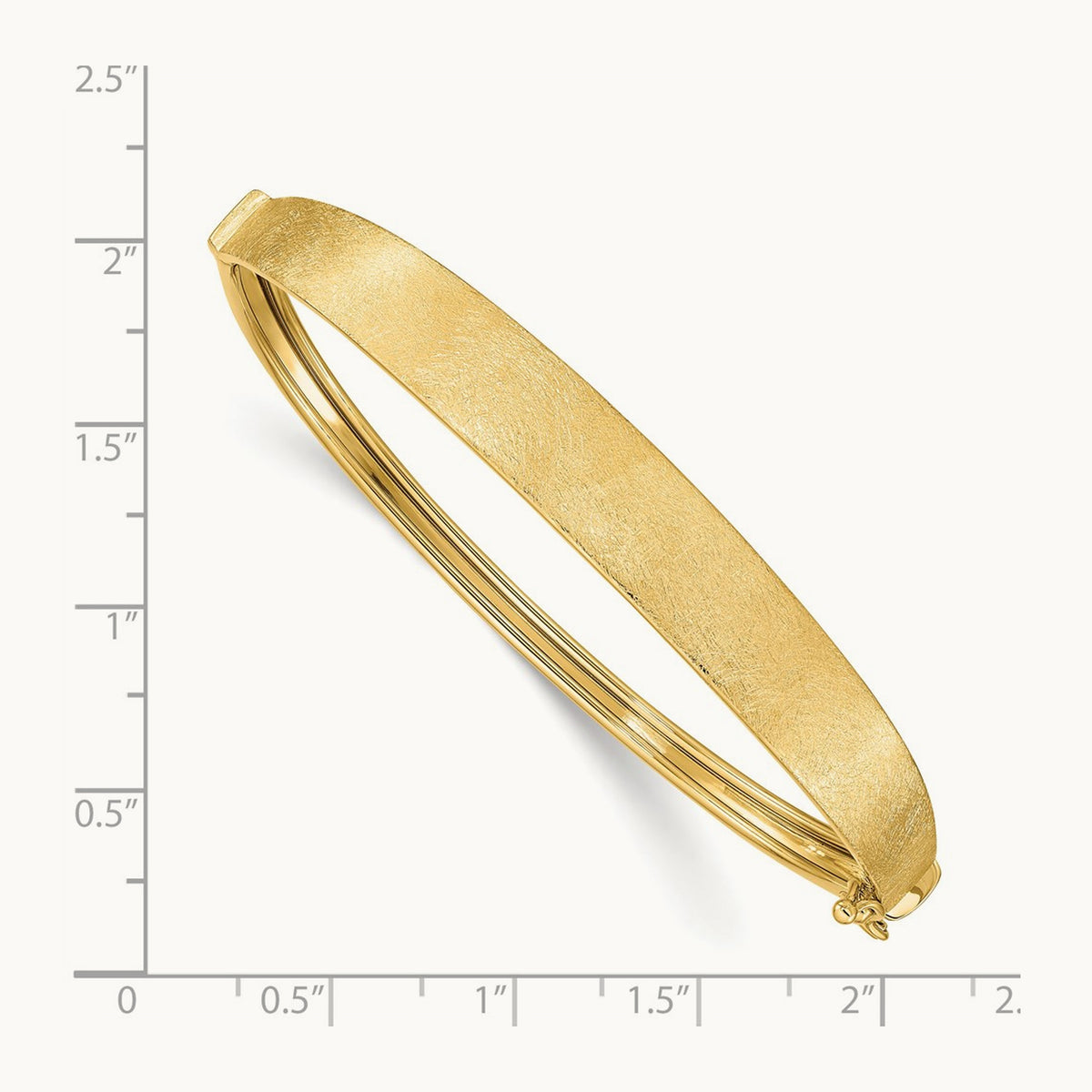 Satin Finish Graduated Hinged Bangle — 14K Yellow Gold
