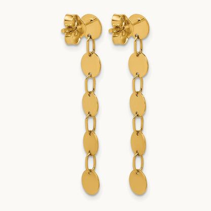 Polished Circle Disk Dangle Post Earrings, 14K — Leslie's