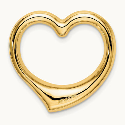 Polished Heart Chain Slide — 14K Yellow Gold, 24mm