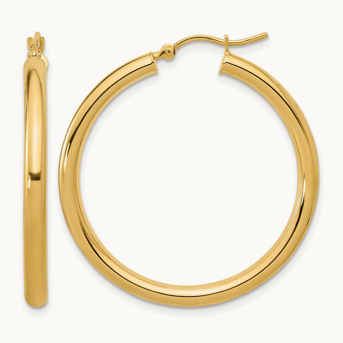 Polished Hinged Hoop Earrings, 10K — Leslie's
