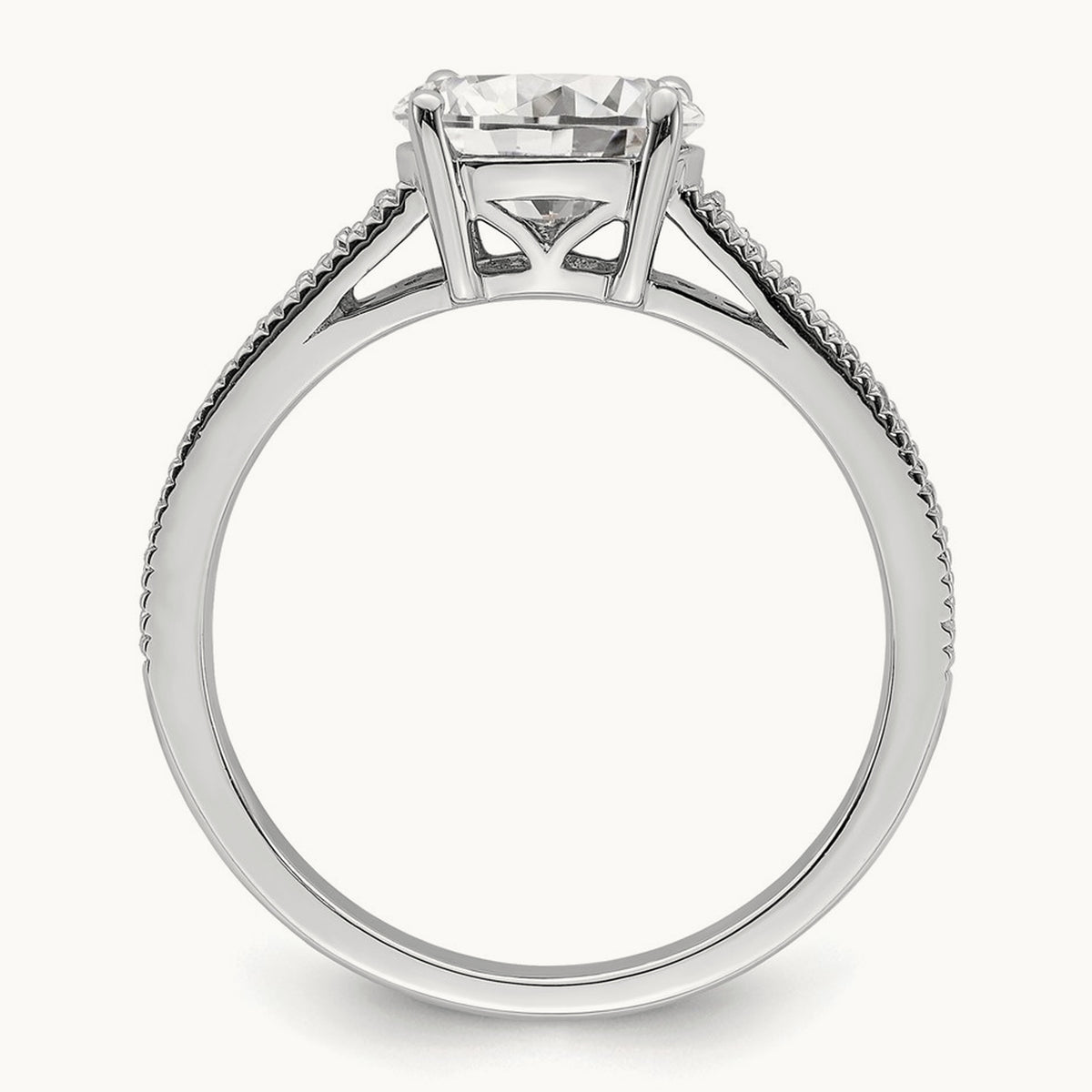 East West Oval Semi-Mount Engagement Ring — 3/4 ct, 7