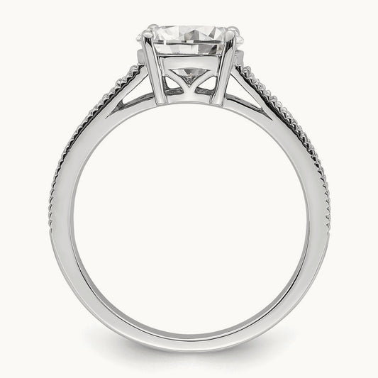 East West Oval Semi-Mount Engagement Ring — 3/4 ct, 7