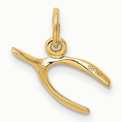 Wishbone Charm, 14K