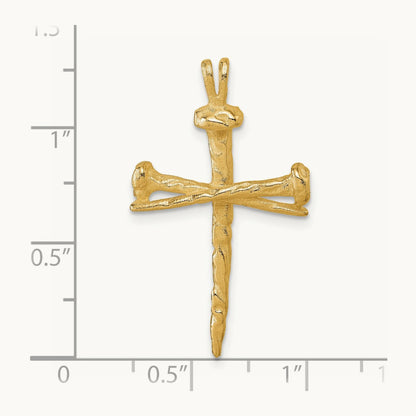 Polished Nail Cross Charm — 33.4mm