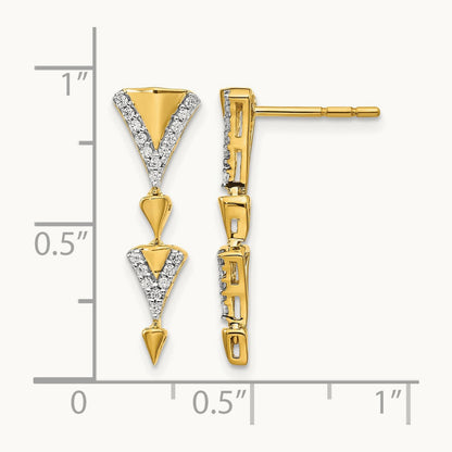 Diamond Fancy Post Dangle Earrings, 14K