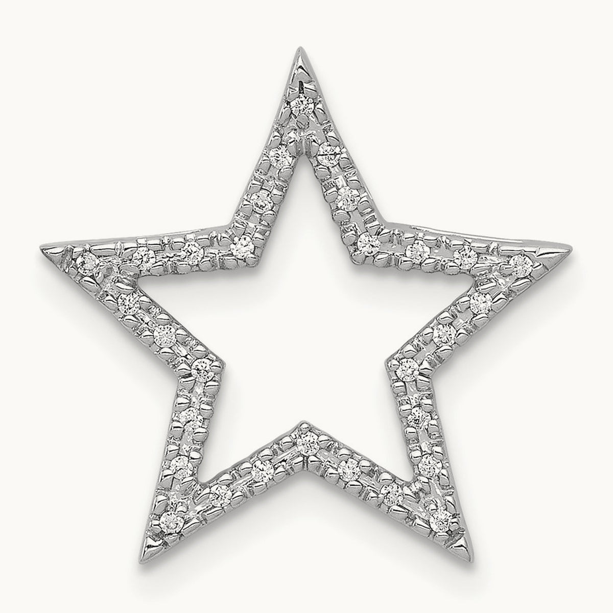 Diamond Star Chain Slide, 14K White Gold