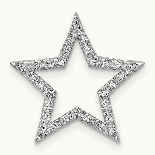 Diamond Star Chain Slide, 14K White Gold