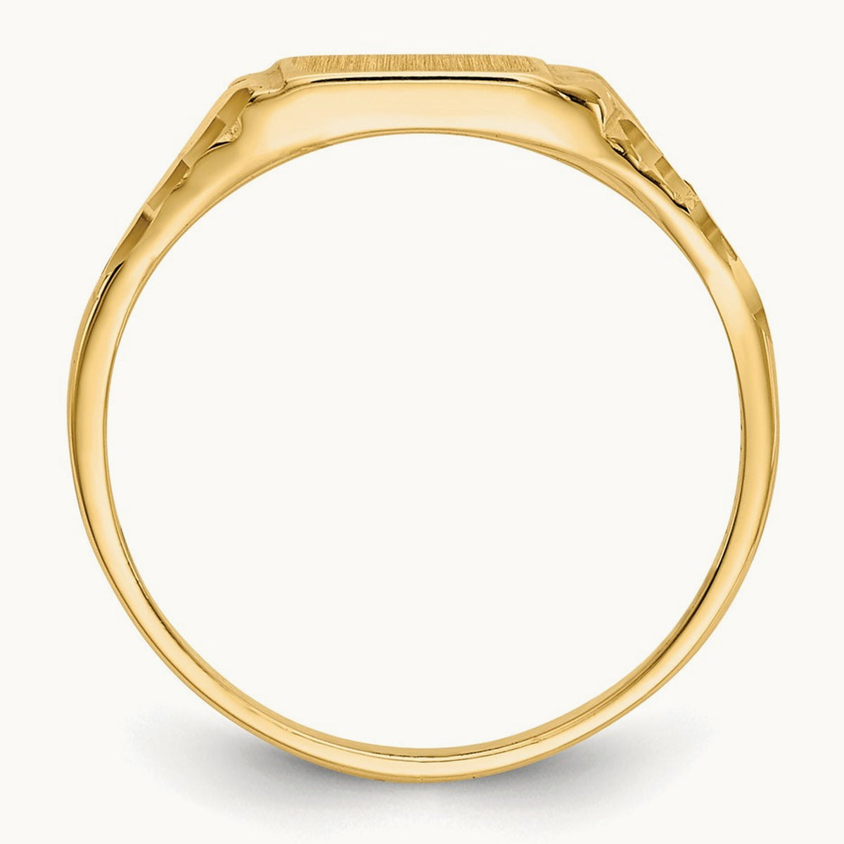 Childs Diamond-Cut Signet Ring, 14K