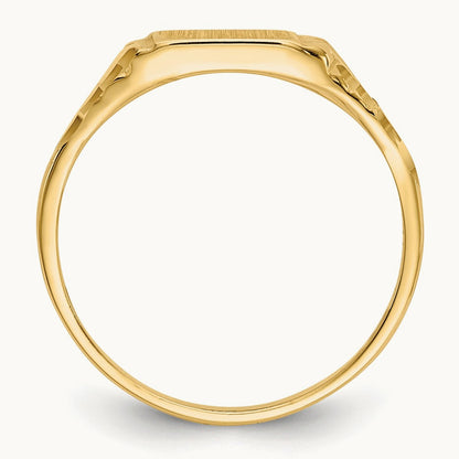 Childs Diamond-Cut Signet Ring, 14K