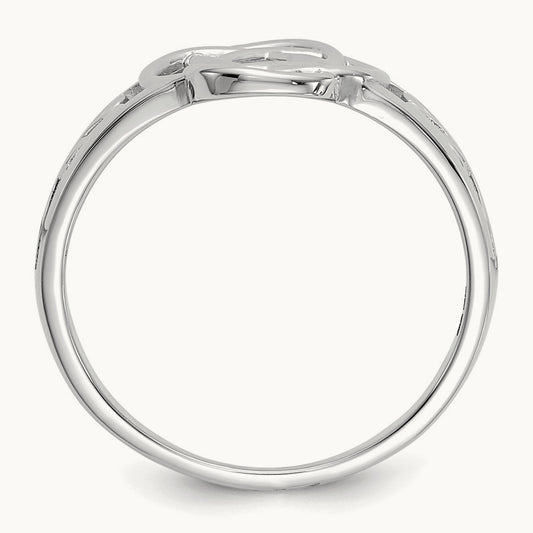 Ladies Celtic Knot Ring, 14K White Gold