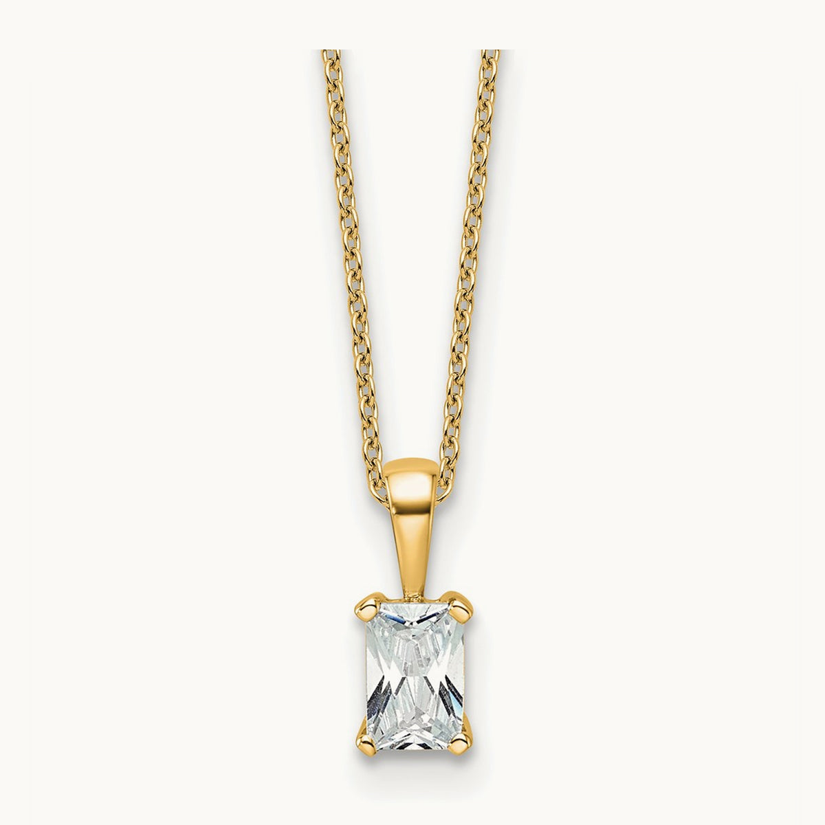 Radiant Pendant Necklace, 0.50-2.00 ct tw Lab-Grown Diamond — 1/2 ct, 14K Yellow Gold
