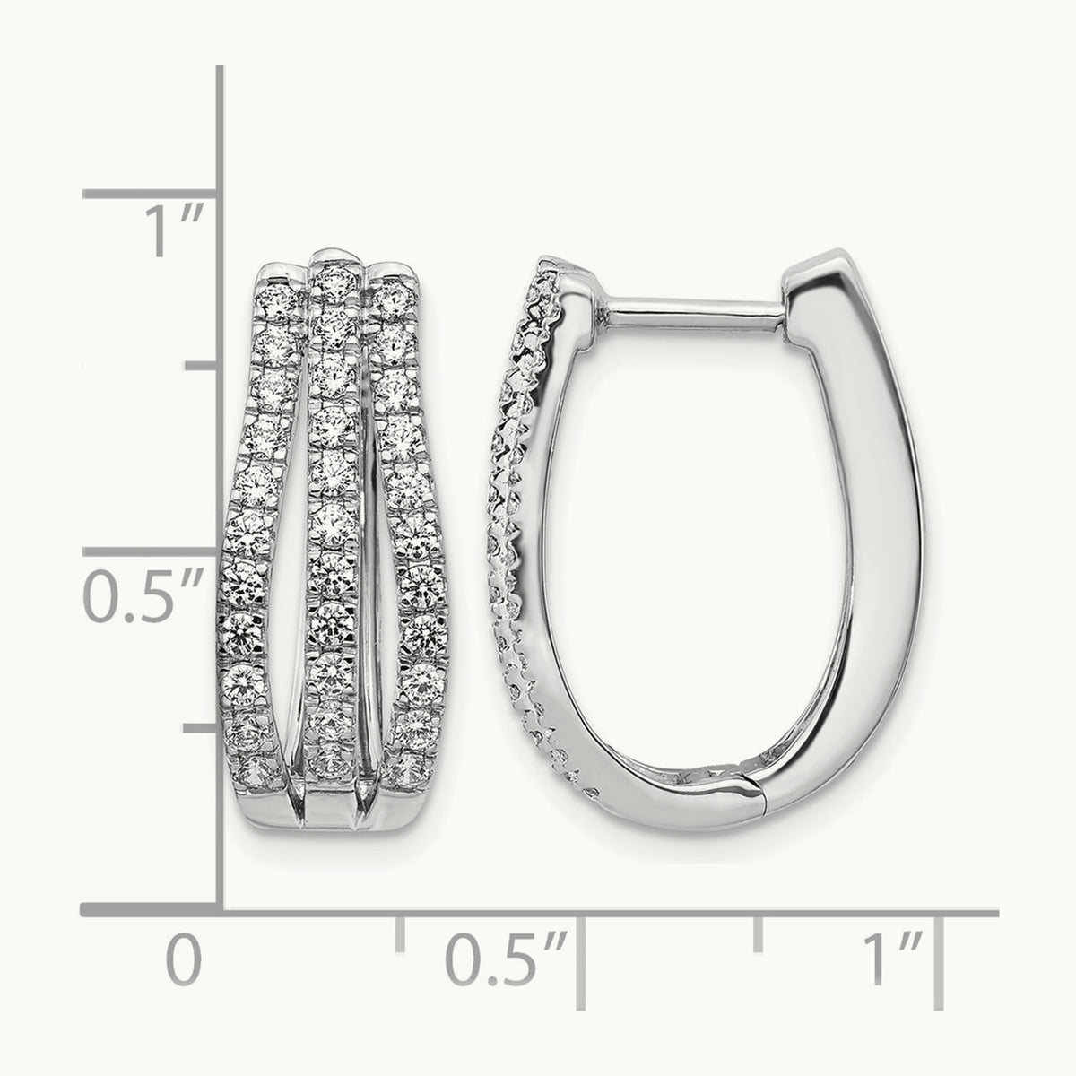 Hinged Hoop Earrings, 1.00 ct tw Lab-Grown Diamond